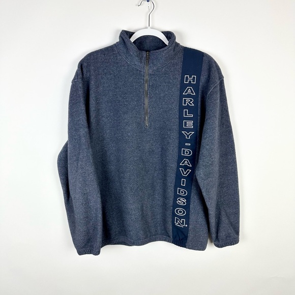 Harley-Davidson Other - Y2K Harley Davidson Long Sleeve Fleece Quarter Zip Jacket Large